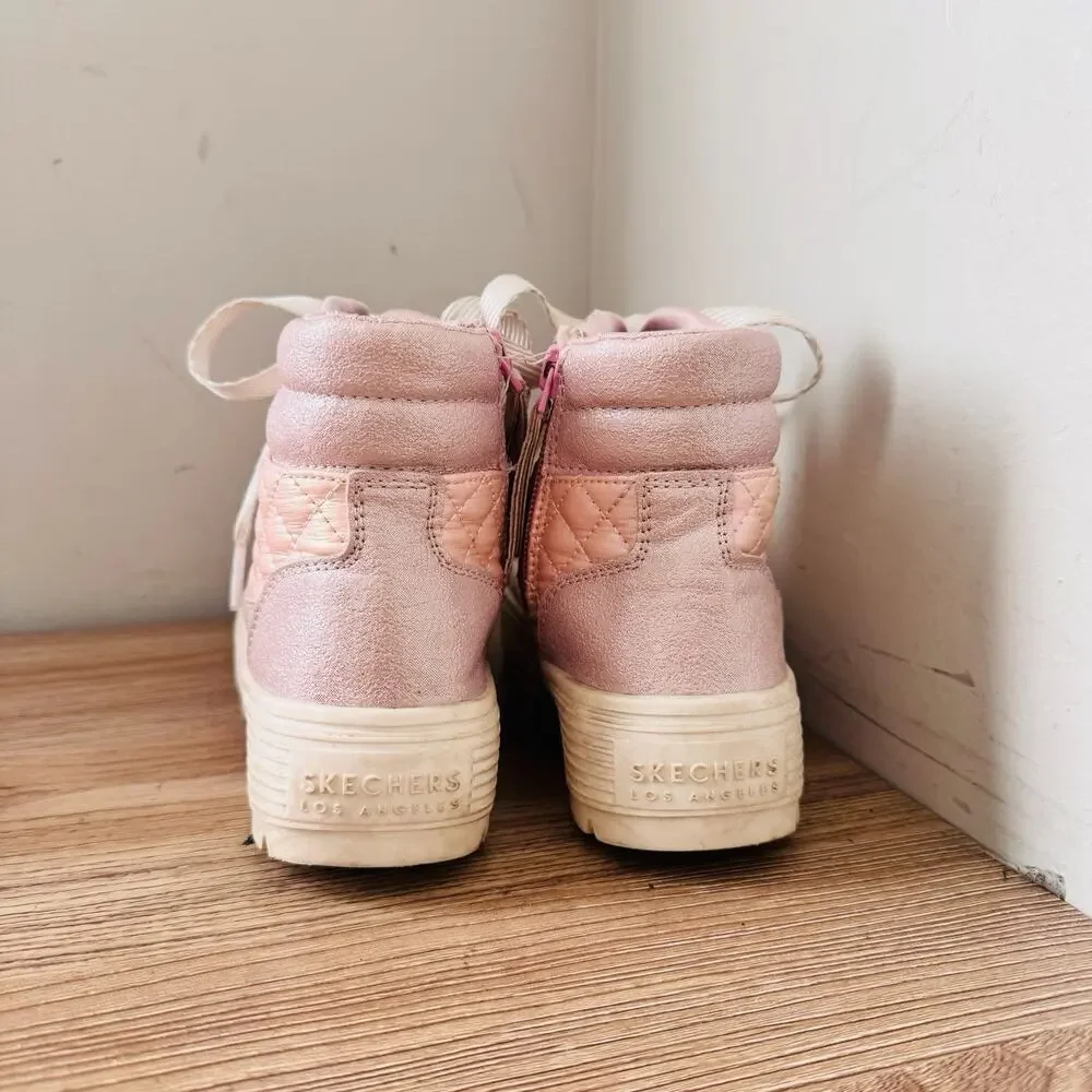 Skechers Street Elevated Pink Booties Girls Size 13